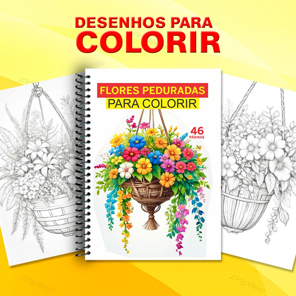 Desenhos para colorir Flores Penduradas