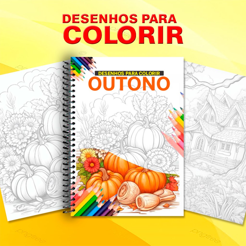 Desenhos para colori paisagens Outono