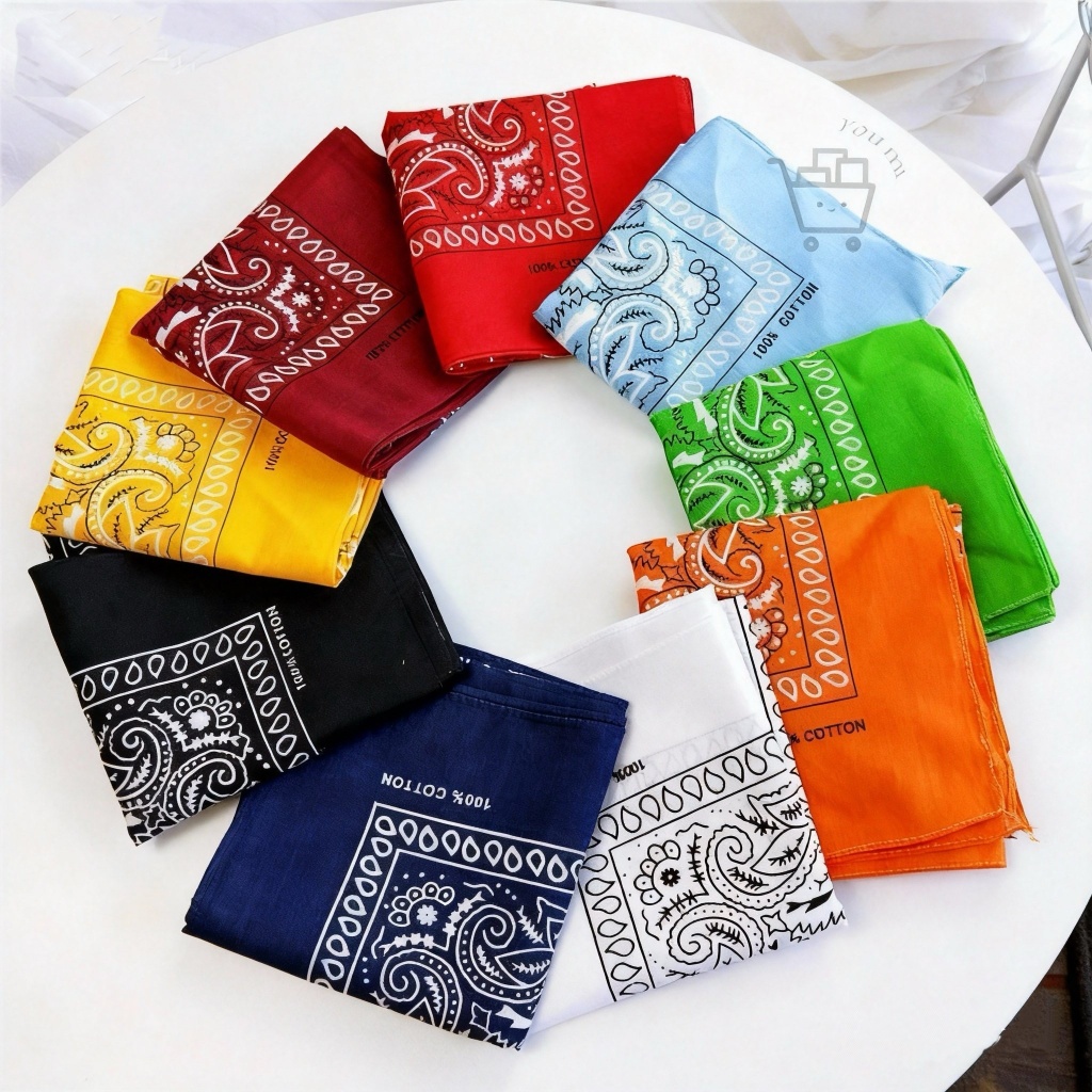 Kit3/6/12 Bandanas Lenço Estampada - Moda Rock - Poliéster - Cores Variadas em Oferta na Shopee