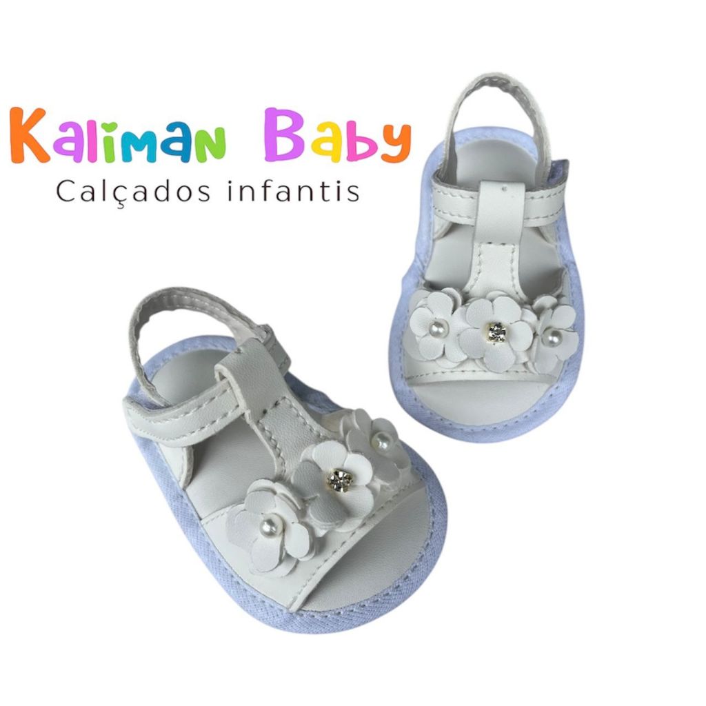 Sandália Recém Nascido Feminina Bebê Batizado Confortável Sola Macia Promoção em Oferta na Shopee