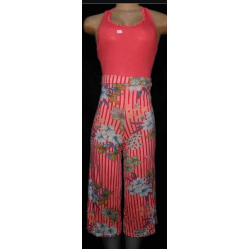 kit 2 peças  bermuda pantalona de algodão + camiseta coral de algodão tamanho M