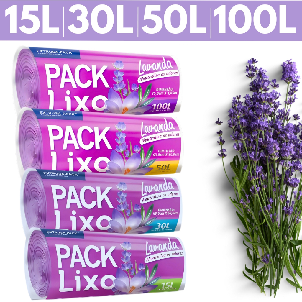 Saco De Lixo 15L 30L 50L 100L Litros Saco Lixo Lavanda Anti Odor Perfumado Lilás Anti Inseto Saco De Lixo 15L 30L 50L 100L Litros Saco Lixo Lavanda Anti Odor Perfumado Lilás Anti Inseto