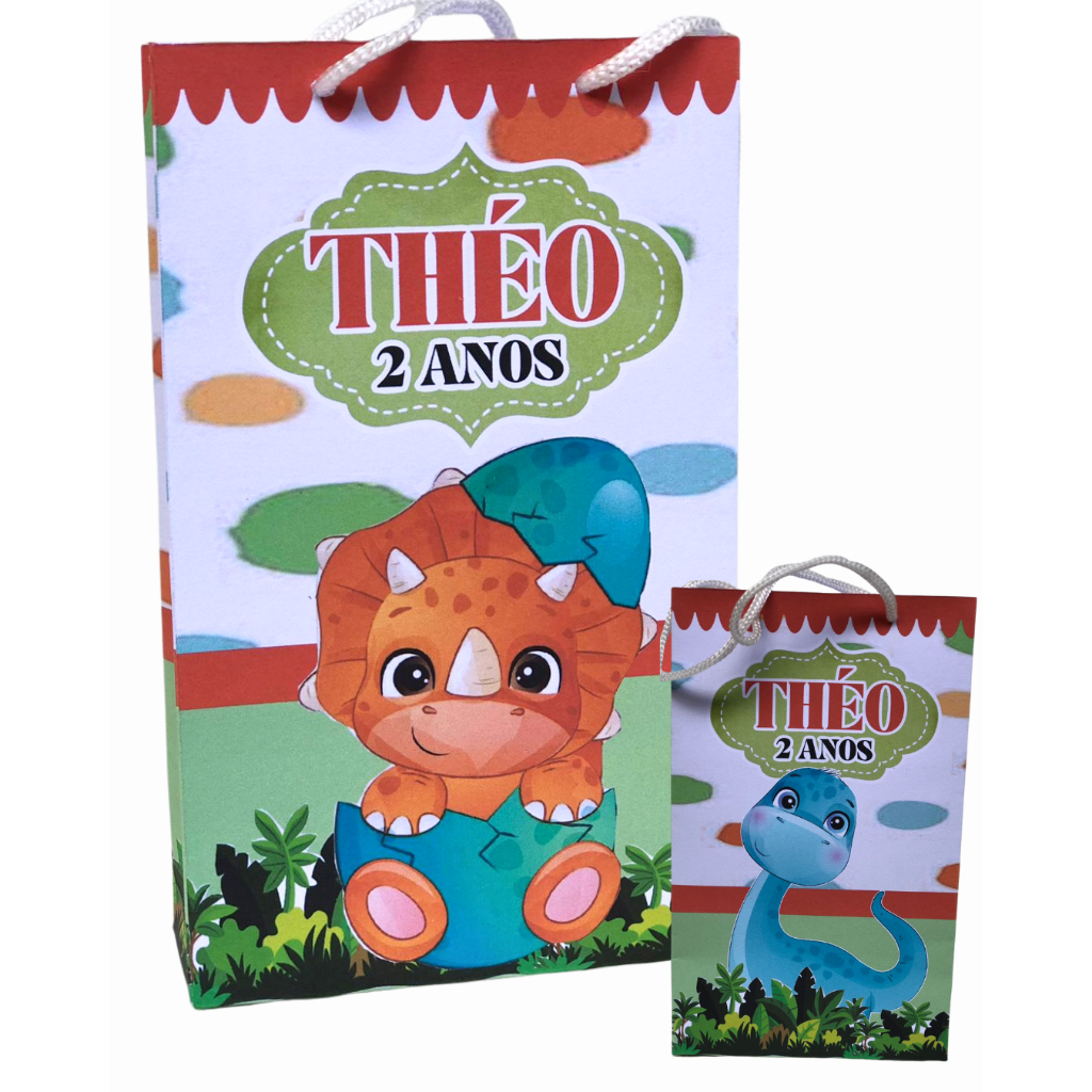 SACOLINHAS PERSONALIZADAS DINOSSAUROS BEBE / DINOBABY PEGUE E MONTE LEMBRANCINHA SURPRESA