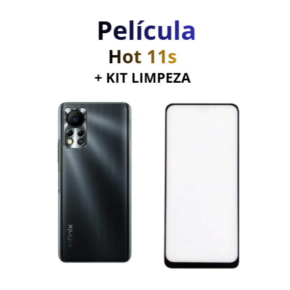 Película de Vidro 3D Para Infinix Hot 11s + Kit Limpeza em Oferta na Shopee