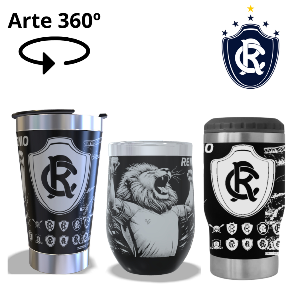 Copo térmico com arte 360º graus arte a laser no copo inteiro do seu time do coração torcida futebol ideias de presente em Oferta na Shopee