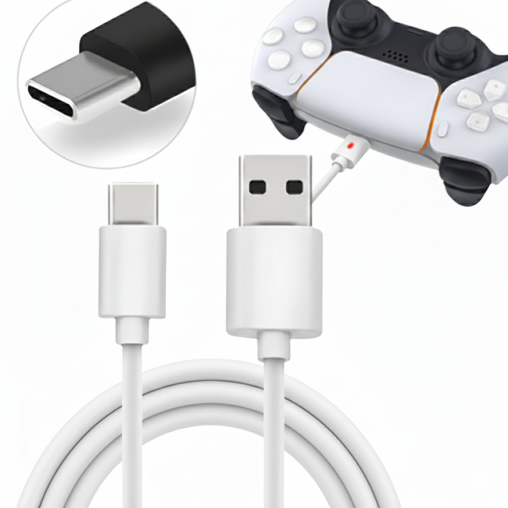 Cabo Carregar Controle Ps5 2 Metros Cabo Usb Tipo C Type C