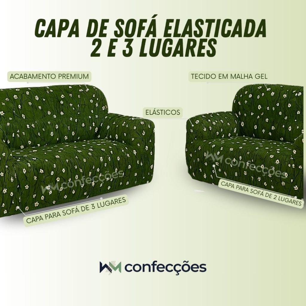 CAPA DE SOFA PROTETOR LUXO KING ESTAMPADA COM 58 ELASTICO 2 E 3 LUGARES GRANDE MALHA EM GEL