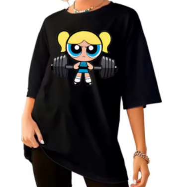 Camiseta Meninas super poderosa Lindinha Adulto/Infantil Lançamento Unissex Em Algodao