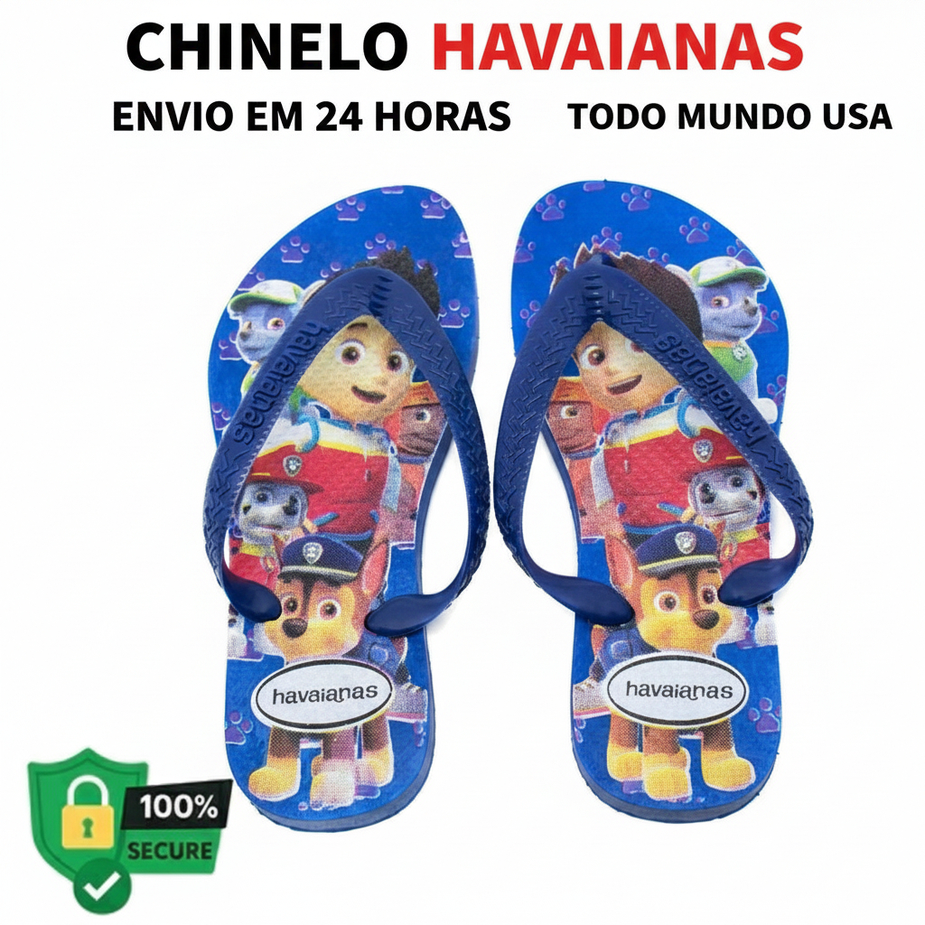 Chinelo Infantil Menino Havaianas Desenhos Estampado Confortável Presente envio sortido conforme estoque.
