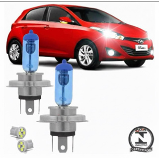 Kit Lampada Super Branca H4 + Pingo De Led Hyundai Hb20 em Oferta na Shopee