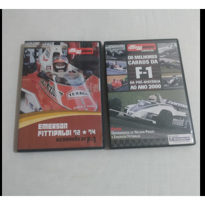 2 Dvd Fórmula 1 Fittipaldi Bi Campeão e Melhores Carros Até Ano 2000