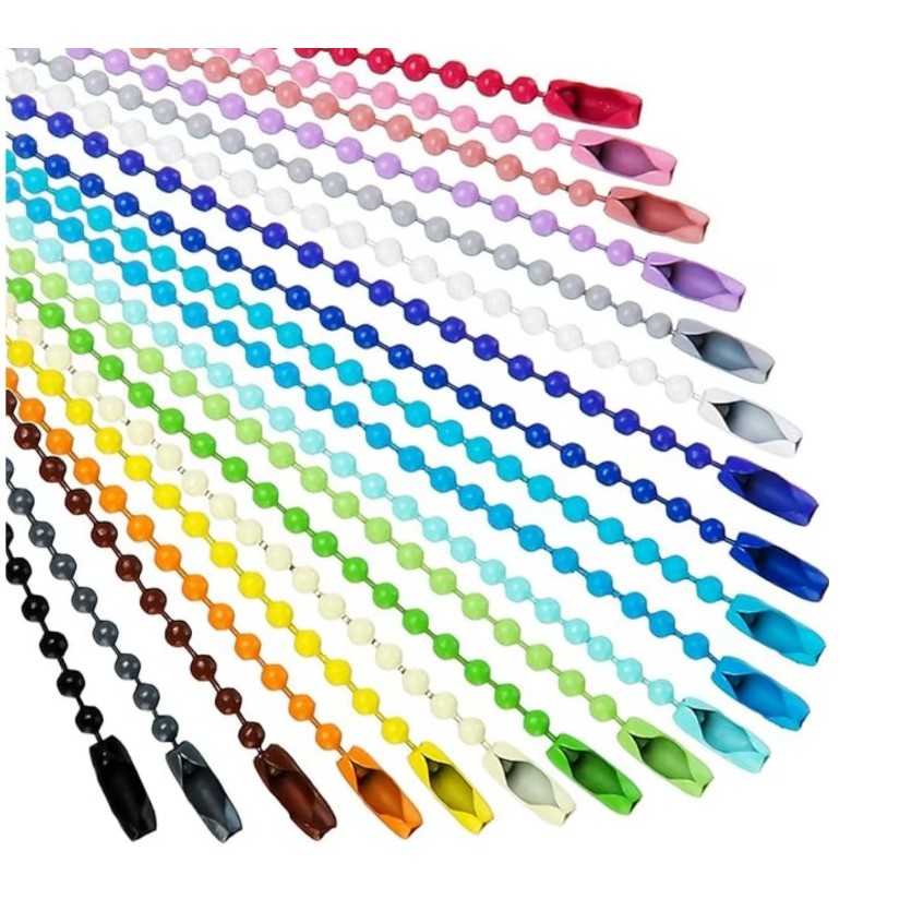 Corrente de bolinhas p/chaveiro/bonecas/etiqueta etc. Conector para diy, 1 UNIDADE. em Oferta na Shopee