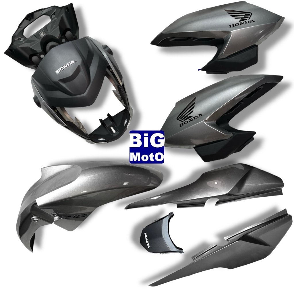 Kit CG Fan 160 2023 Prata Iron Nai - Frente Farol sem o bloco+ Par de Aba do tanque com Complemento+Paralama+Rabeta