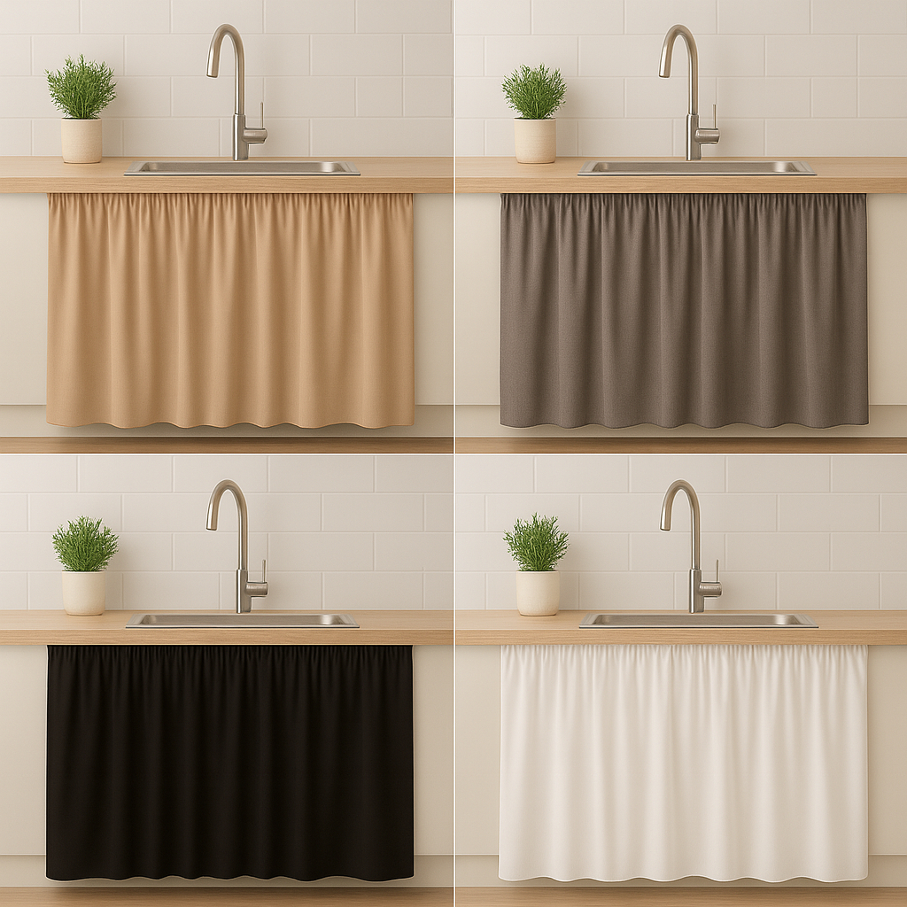 Cortina de Pia PVC 138x80 Antimofo – Fácil de Limpar, Lavável – Kit 1 ou 2 Unidades