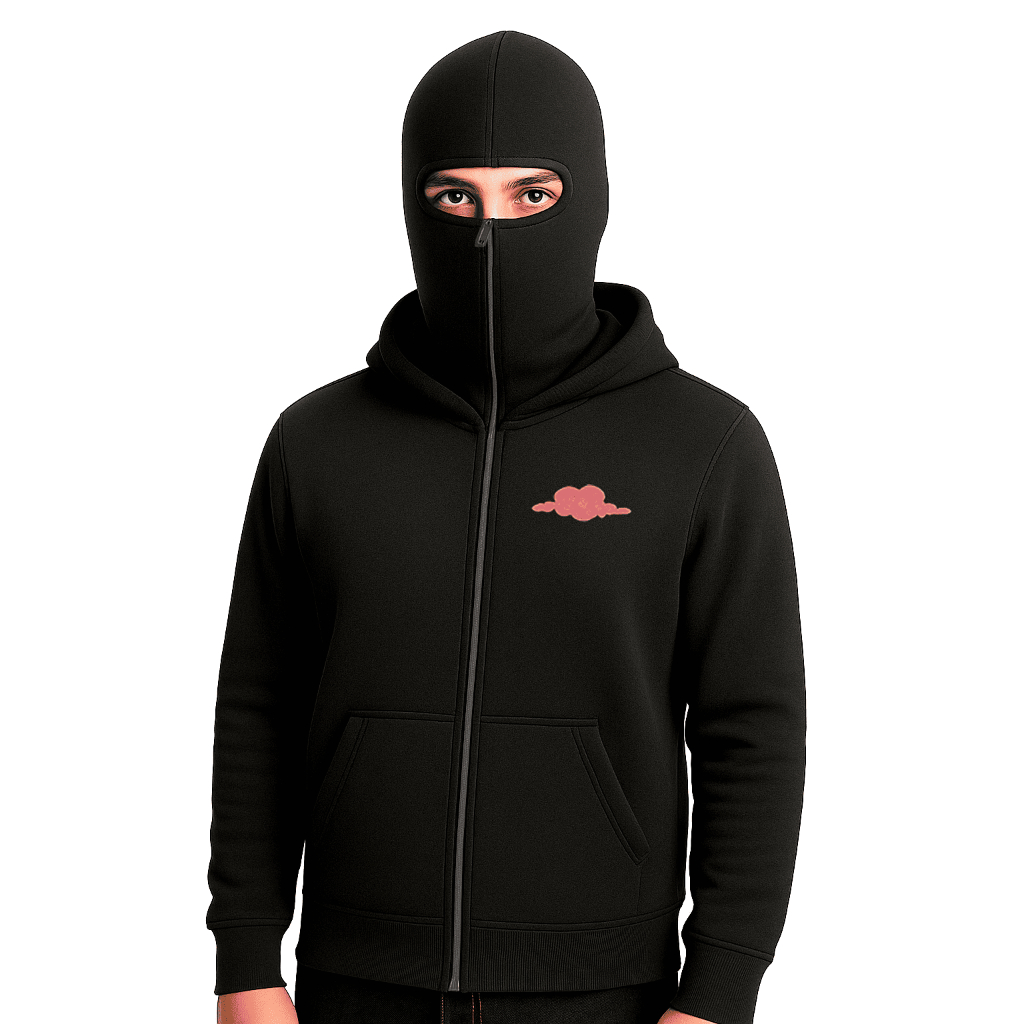 Moletom Balaclava Com Capuz Estampa De Dragão Japonês Streetwear