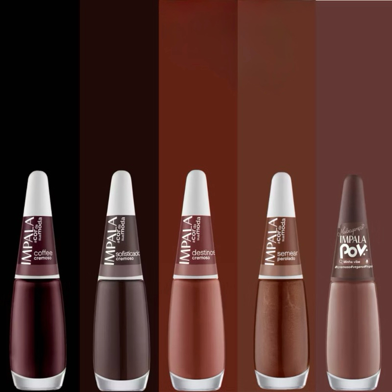 Kit 5 Esmalte Impala Coffe, Sofisticado,Destinos, Semear e Minha Vibe