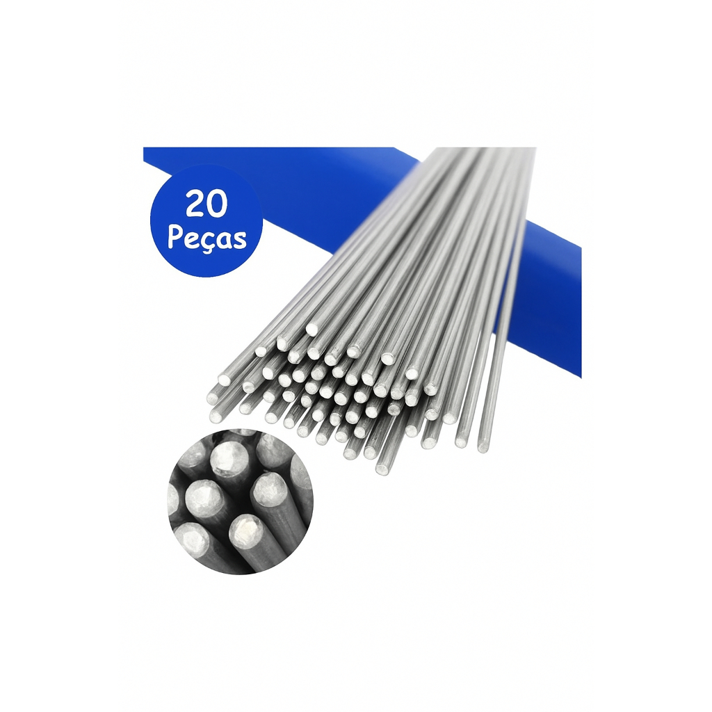 20 Varetas Solda Mágica Alumínio com fluxo interno Baixa Temperatura Barra Ferro Inox Metal
