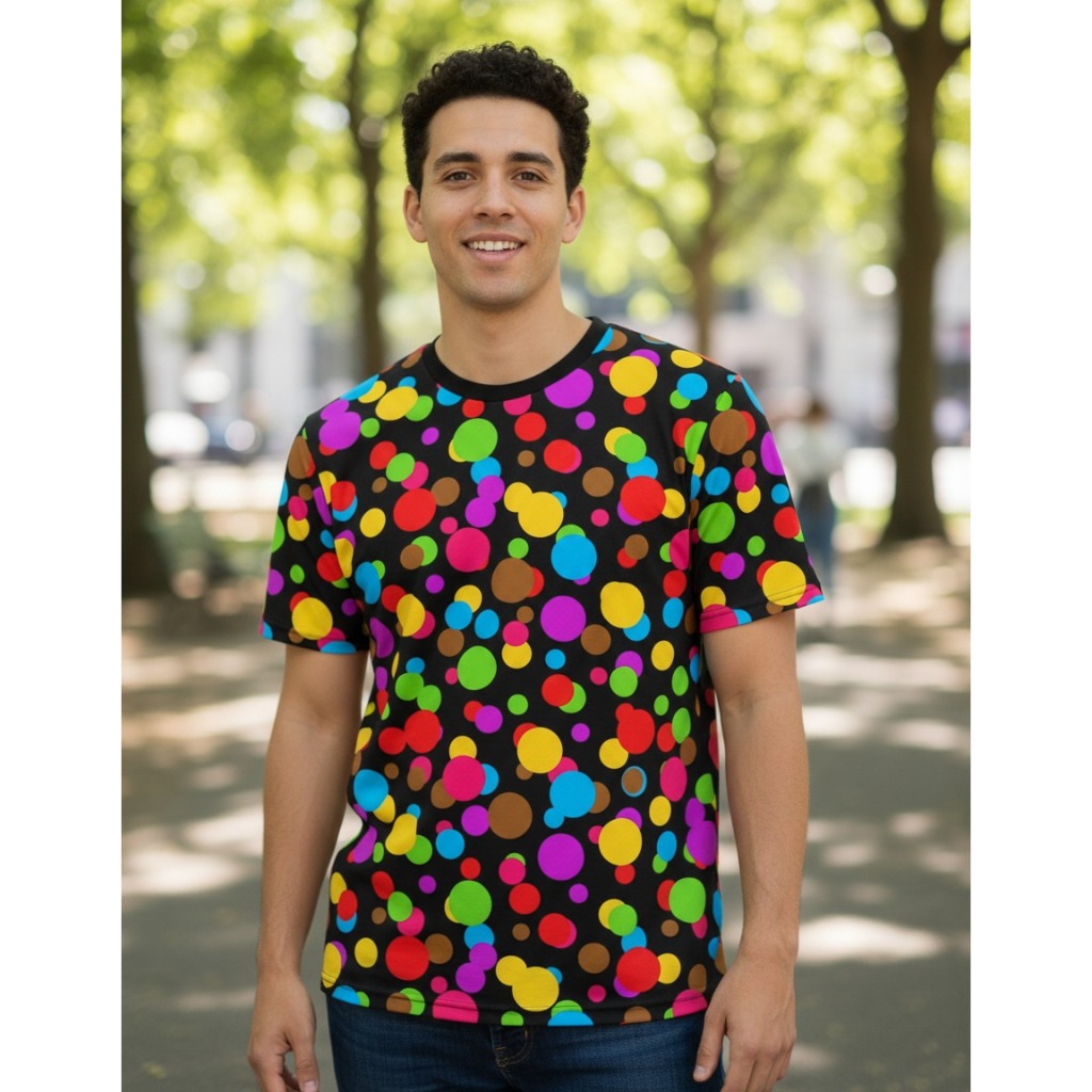 Camisa Camiseta Bolinha Blusa Poá Estampada Tendencia 2026 Adulto Infantil Unissex