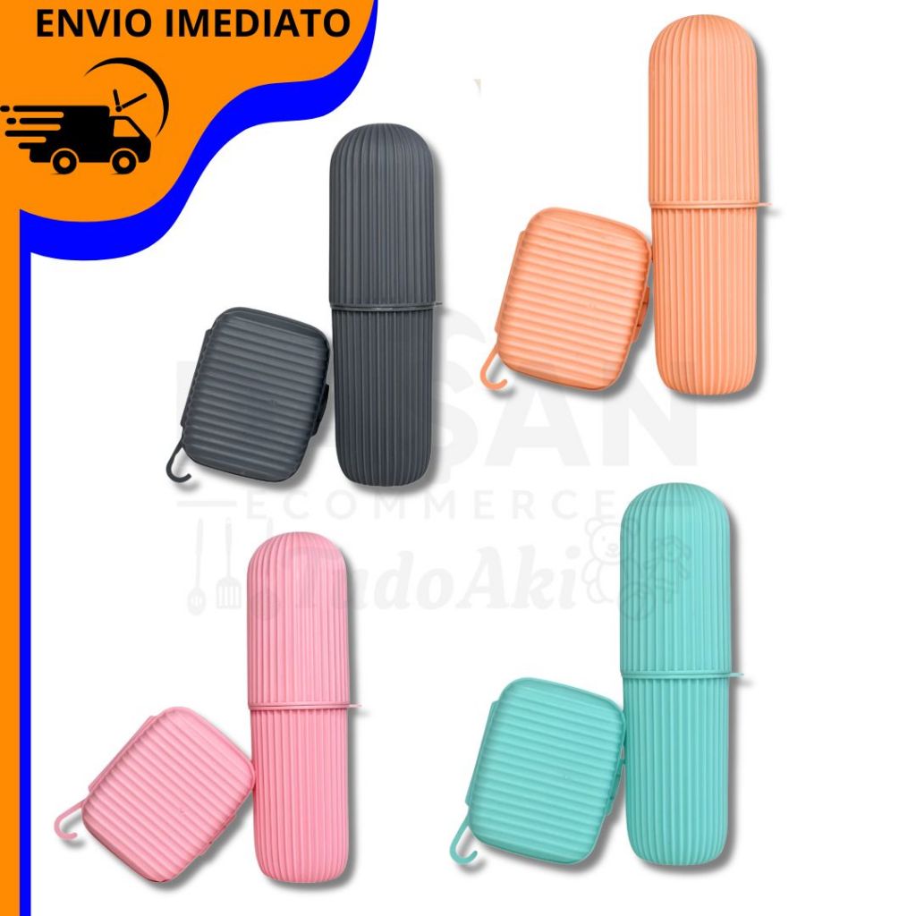 Porta Escova e Saboneteira Multiuso – Praticidade e Higiene em Viagens em Oferta na Shopee