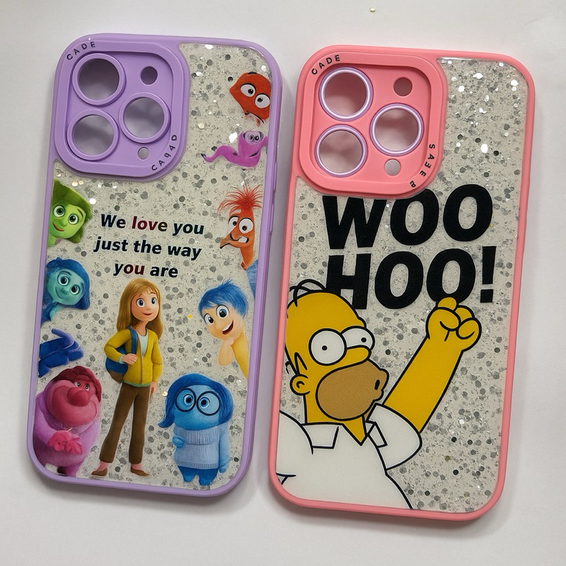 Capa Divertidamente e Homer Simpison para IPhone 13, 14, 14promax, 15promax, 16pro, 16promax