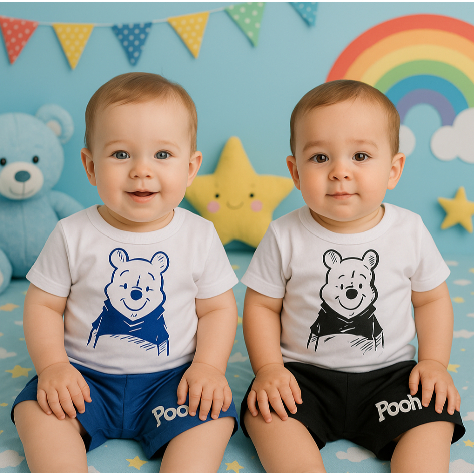 Roupa De Bebê Camiseta e Short Urso  mesvervario veste 0 a 3 meses