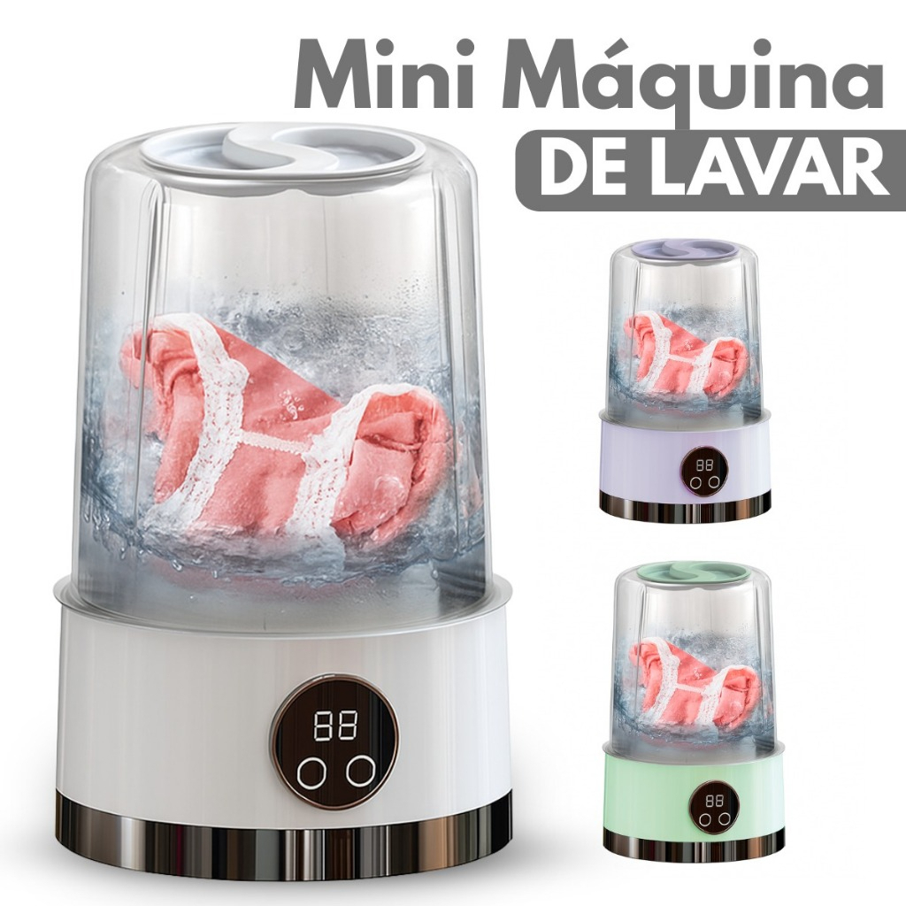 Mini Máquina De Lavar Portátil 1000ml – Lavadora Compacta USB Para Roupas Íntimas Meias E Calcinha em Oferta na Shopee