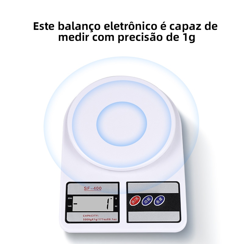 Balança Digital de Cozinha - Precisa, Capacidade Até 10KG para Uso Diário