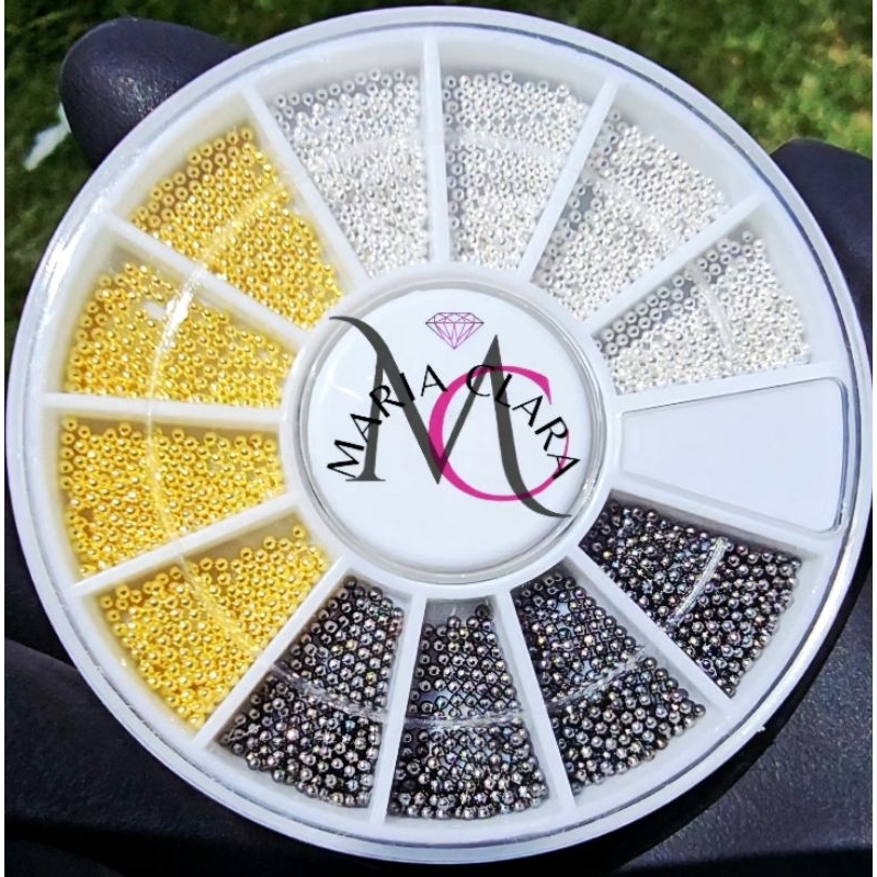 Disco Caviar Metal 1mm 8gramas,  Dourado, Prata e Grafite, pedrarias unhas e nail art! Pedrarias para Unhas