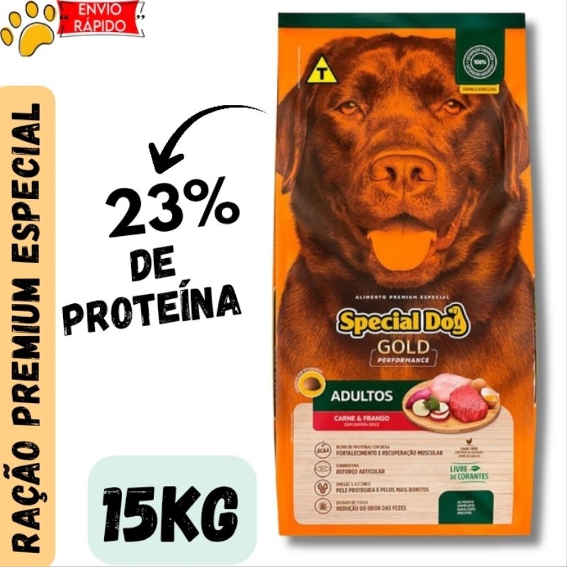 Ração Special Dog Gold Performance Carne e Frango com Batata Doce 15Kg em Oferta na Shopee