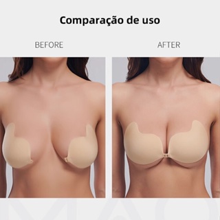 Adesivo de Silicone para Peito em Forma de Manga - Auto-Adesivo Invisível, Levanta Pétalas Sem Alças em Oferta na Shopee