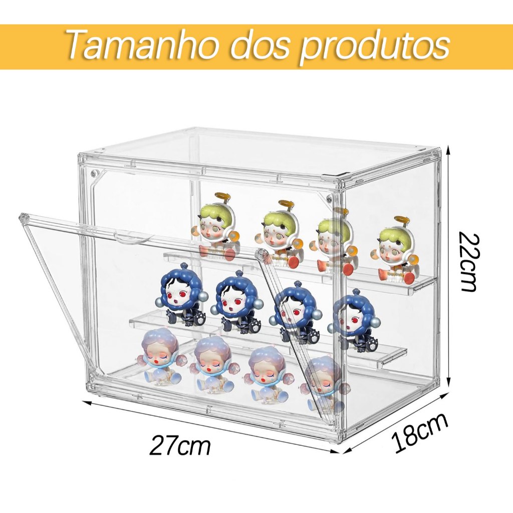 Caixa de Armazenamento Acrílico Transparente para Bonecos Marvel Caixa Cega Colecionáveis Proteção Contra Poeira