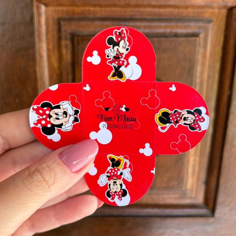 Envio em 24h Forminhas para Doces Minnie Vermelha 4 Pétalas Festa Aniversário Personalizadas