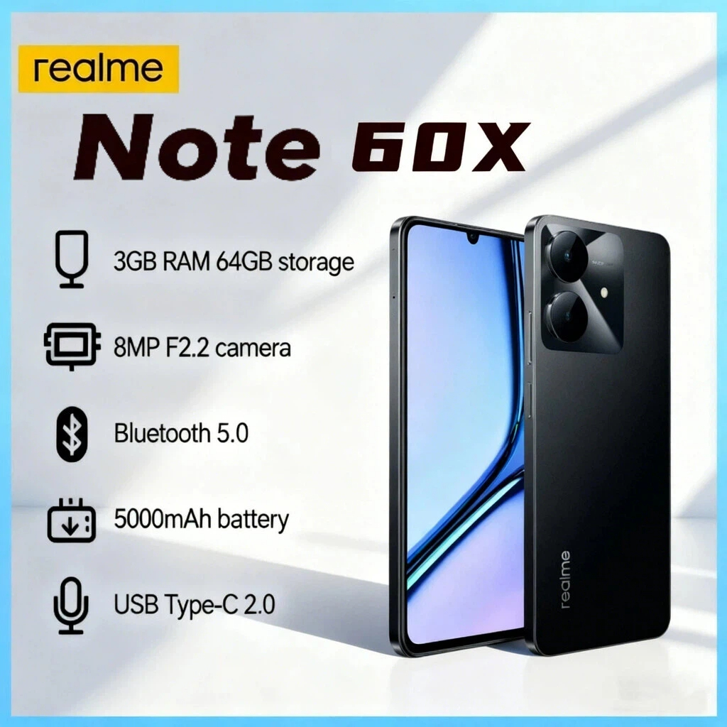 Realme Note 60x 64 GB armazenamento / 3 GB RAM tela 6,74 android 14 bateria 5000mAh dual chip