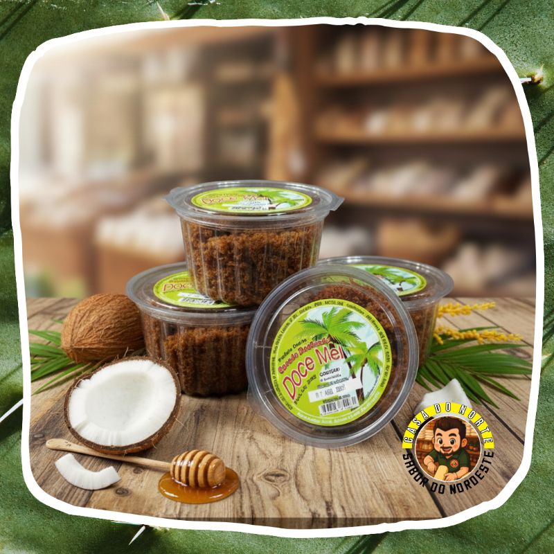 Cocada Cremosa Recheada com Doce de Leite Doce Mel 350g Original Artesanal.