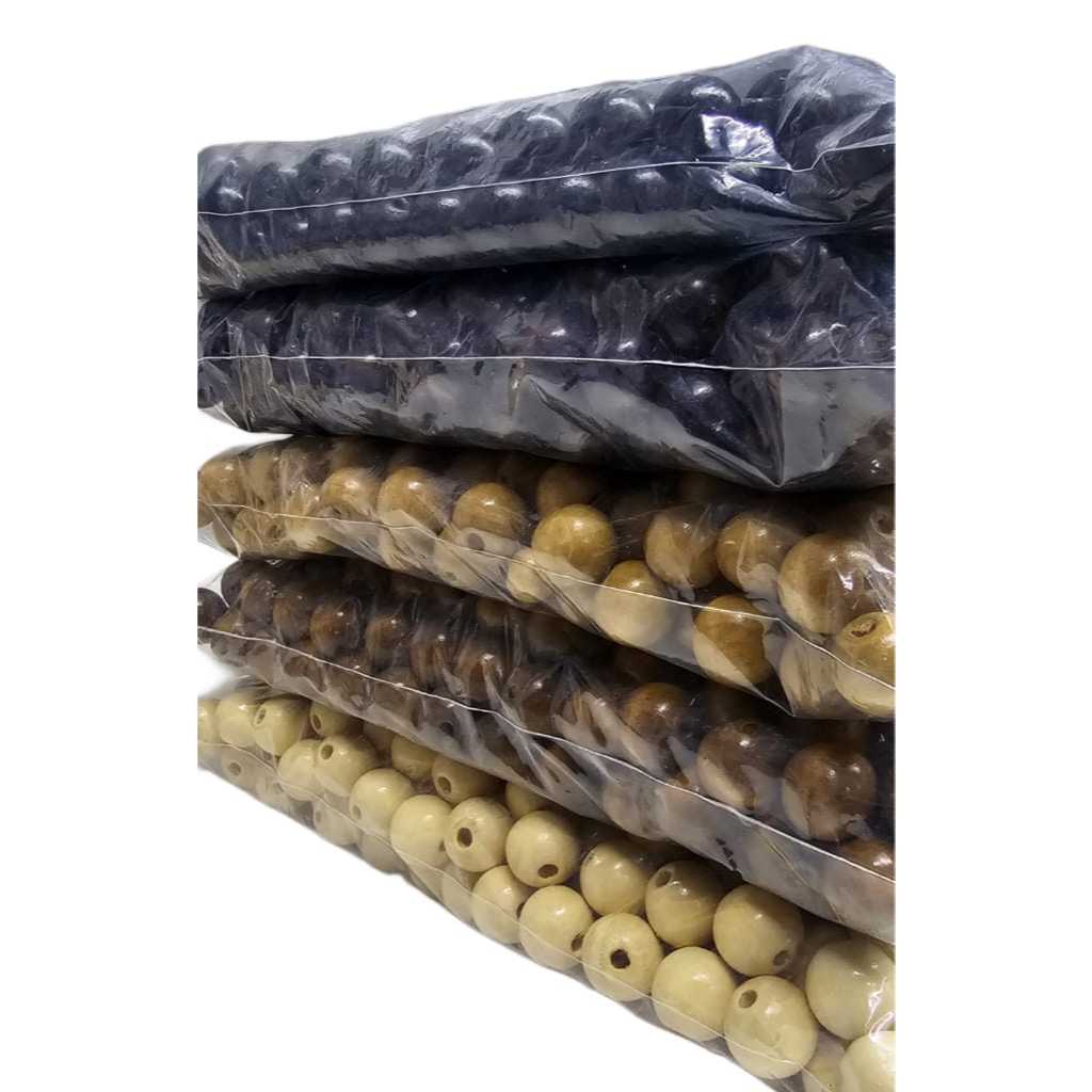 Bola de Madeira Grande 14,16,18,20 e 25mm missanga para Terço Bolsa Bordado de Crochê e Artesanatos em Oferta na Shopee