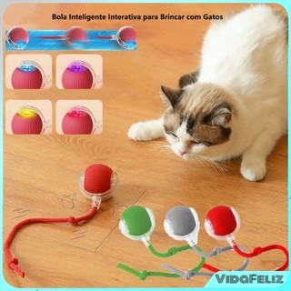Bola de brinquedo de gato interativa, bola de pet com cauda rolante automática só bola pode ser carregada