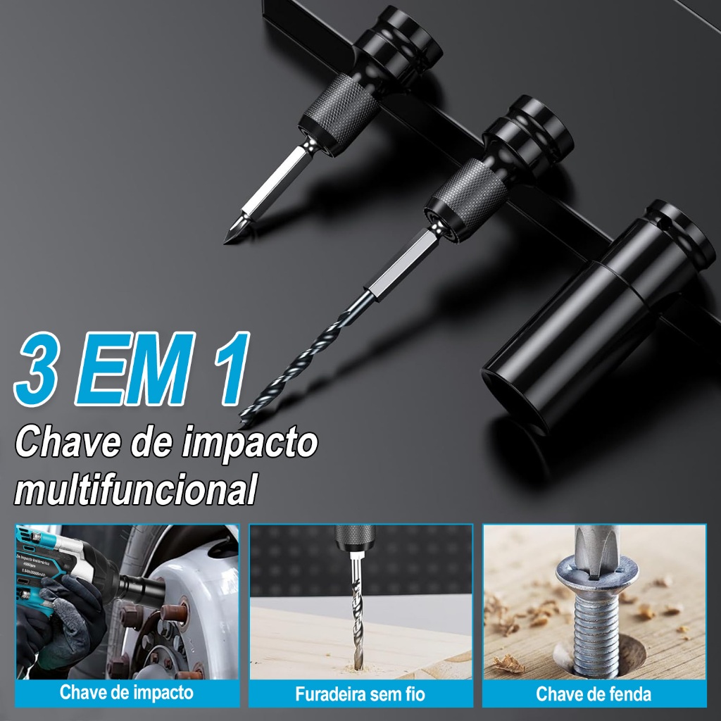 Chave De Impacto 1200n.m Brushless C/Sem Fio Dobevi · foto 2