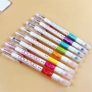 Kit Completo 8 Canetas 0.5mm Tubo Cheio Marca Texto Dupla Ponta Presente Escolar em Oferta na Shopee