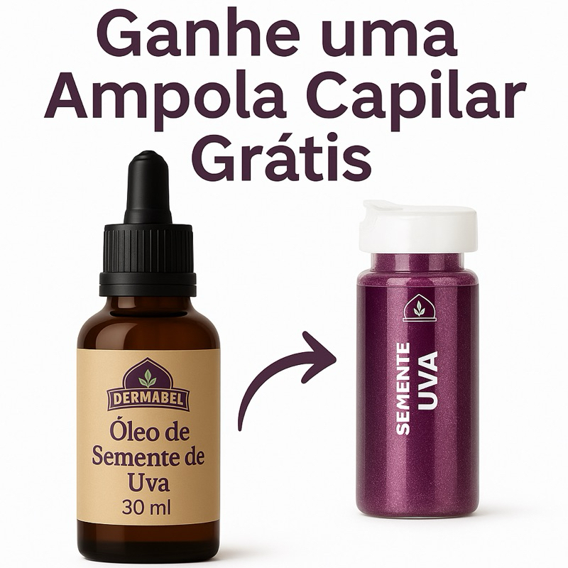 Óleo de Semente de Uva 30 Ml Ganhe uma Ampola Capilar Previne Celulites e estrias.Anticaspa Dermabel em Oferta na Shopee