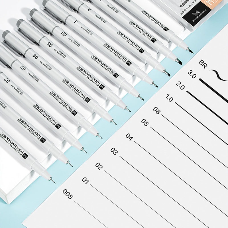 Kit 6/12 Canetas Gráficas Line Fina Micro Para Manga Desenho Caneta Gel Ferramentas Artesanato
