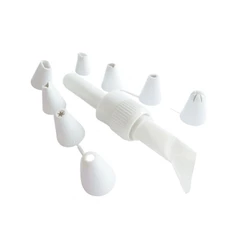 8 Bicos De Confeitar + 1 Saco + 1 Conjunto Adaptador - Bolo>Torta>Confeitaria