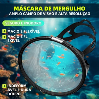 Kit de máscara impermeável e snorkeling, óculos com saia de silicone para natação/snorkeling e máscara de mergulho em Oferta na Shopee