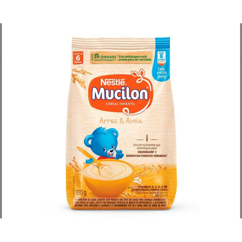 Cereal Infantil Mucilon Arroz/Aveia 180g