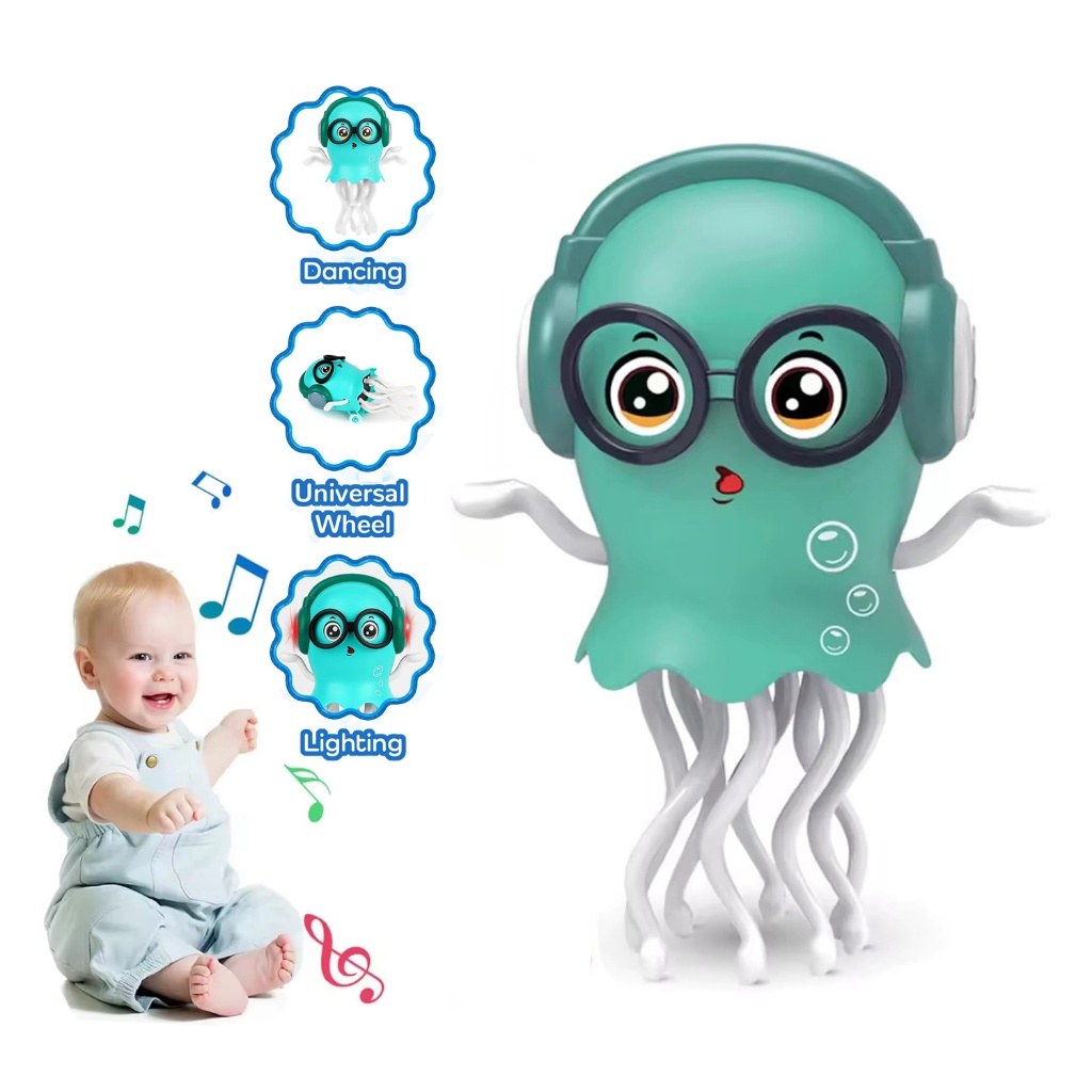 Polvo Interativo para Bebês – Música, LED e Sensor de Obstáculos | Estímulo Motor a Pilha AA P21 em Oferta na Shopee