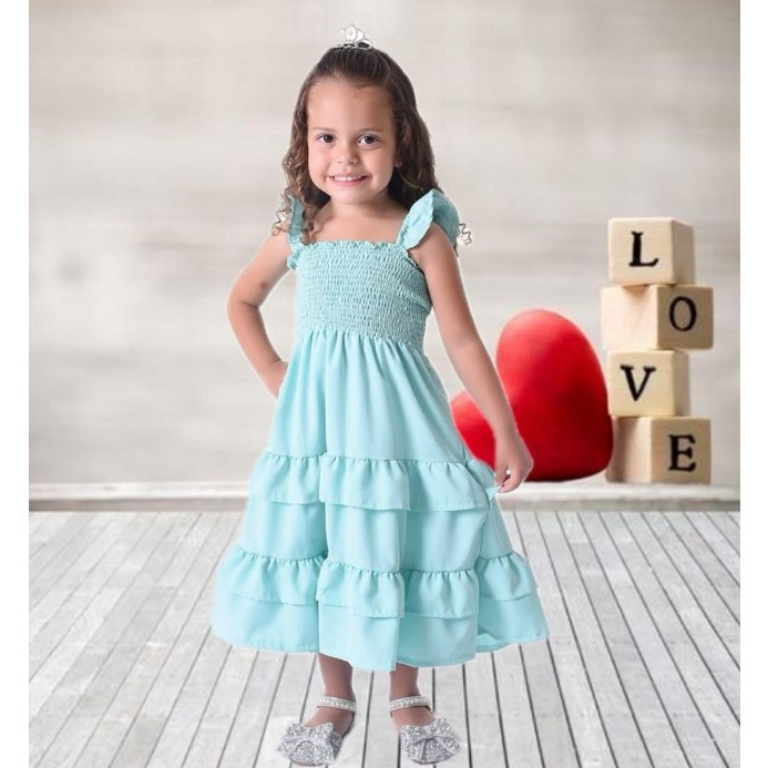 Vestido Infantil Tres Maria Elegante Moda Premium Varias Cores e Tamanhos Para Festa Luxo de Menina em Oferta na Shopee