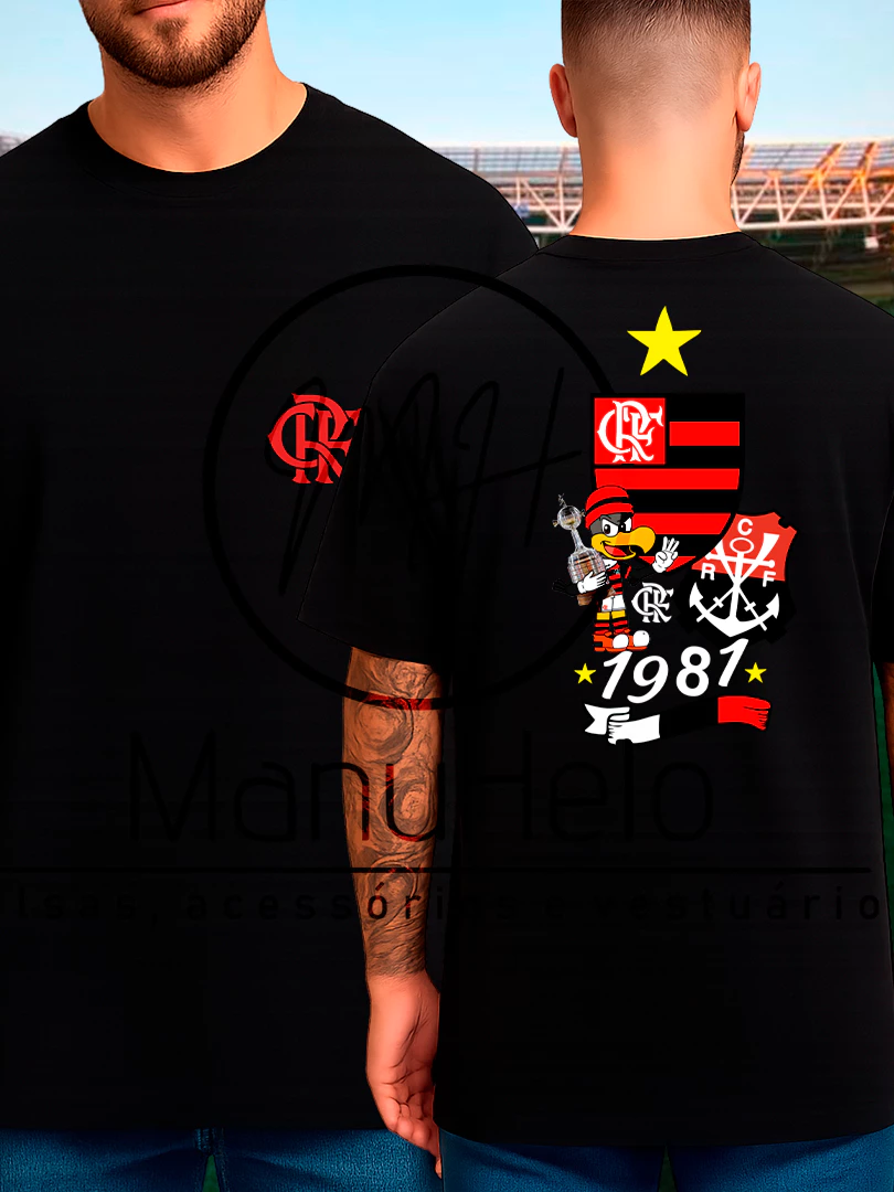 Camiseta Futebol  Flamenguistas Estilosa Algodão P ao GG Blusa de Time Envio Imediato! — imagem 1