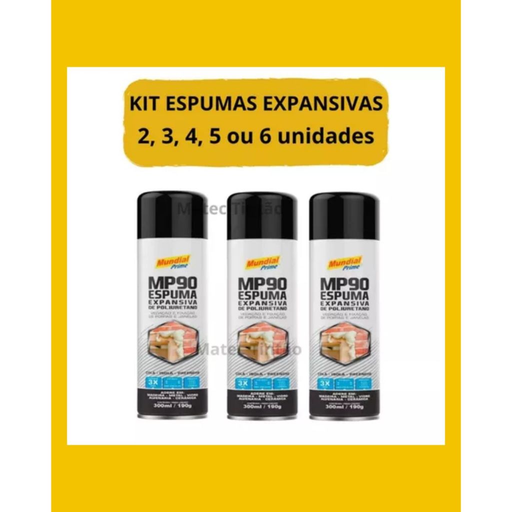 KIT ESPUMAS EXPANSIVAS ESPUMA 2,3,4,5 OU 6 UNIDADES EM KIT em Oferta na Shopee