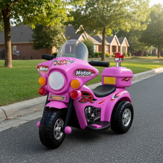 Moto Motinha Elétrica Infantil Com Som, Luz, Sirene e Retrovisor de Polícia e Baú Brinq Kids em Oferta na Shopee