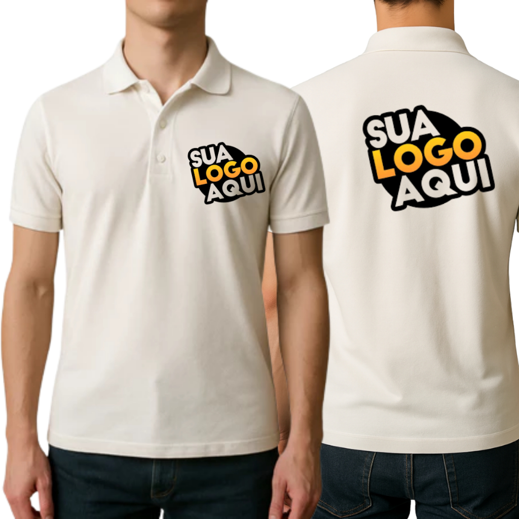 Camisa Polo Personalizada Peito e Costas Uniforme Empresa Linha Premium Piquet Estampada Em DTF em Oferta na Shopee