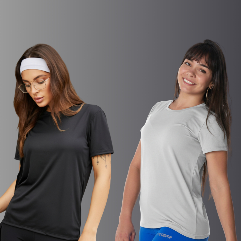 KIT 2 Camiseta Dry Fit Feminina Leve Treino – Promoção ! em Oferta na Shopee